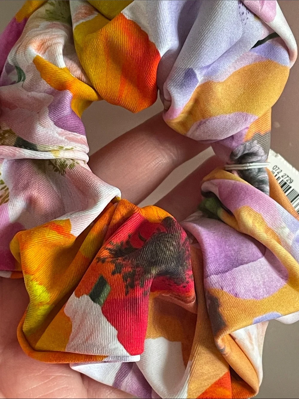 AERIE Satin Scrunchie Colorful Floral Design - NWT